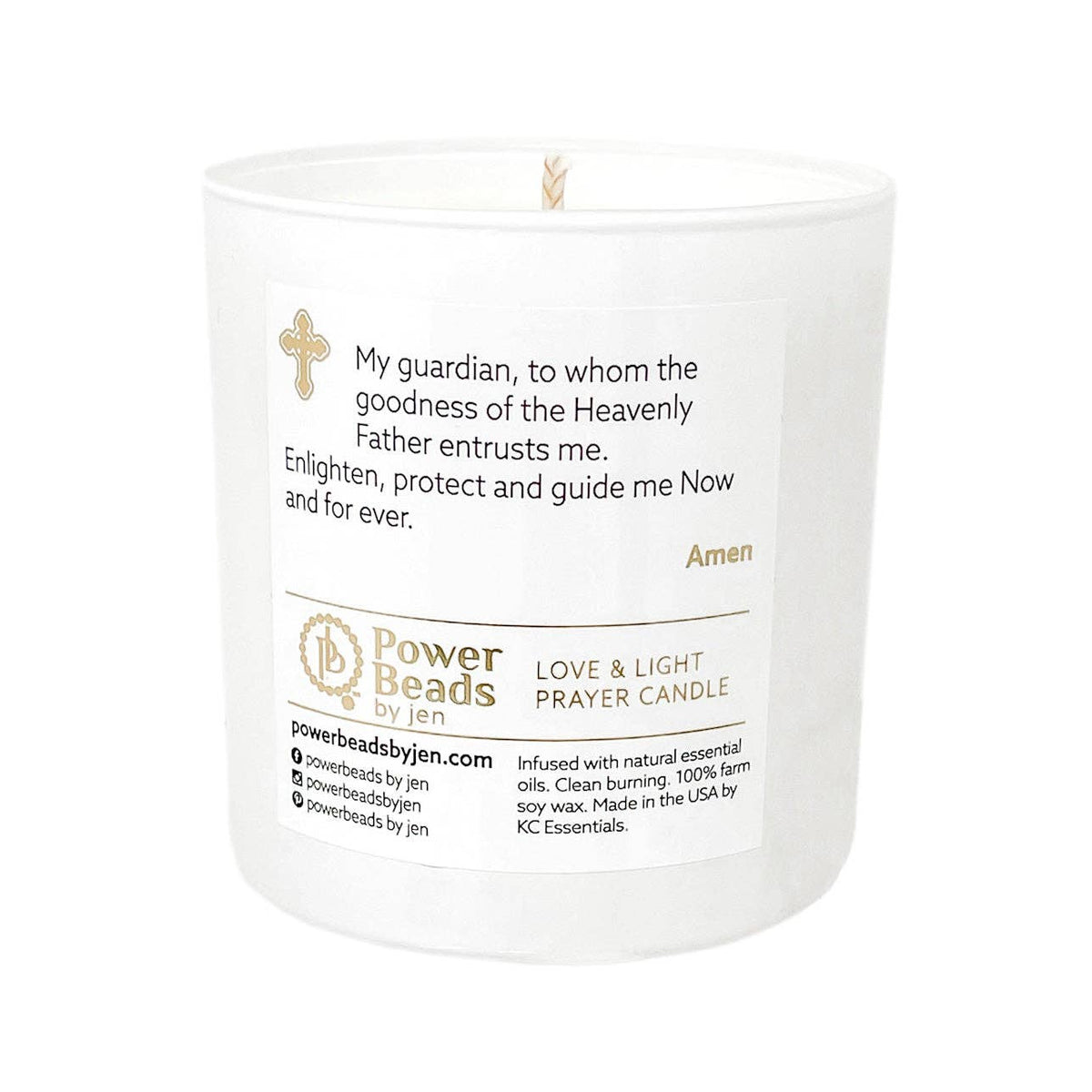 Love & Light Prayer Candle- Guardian Angel: Black Currant & Absinthe