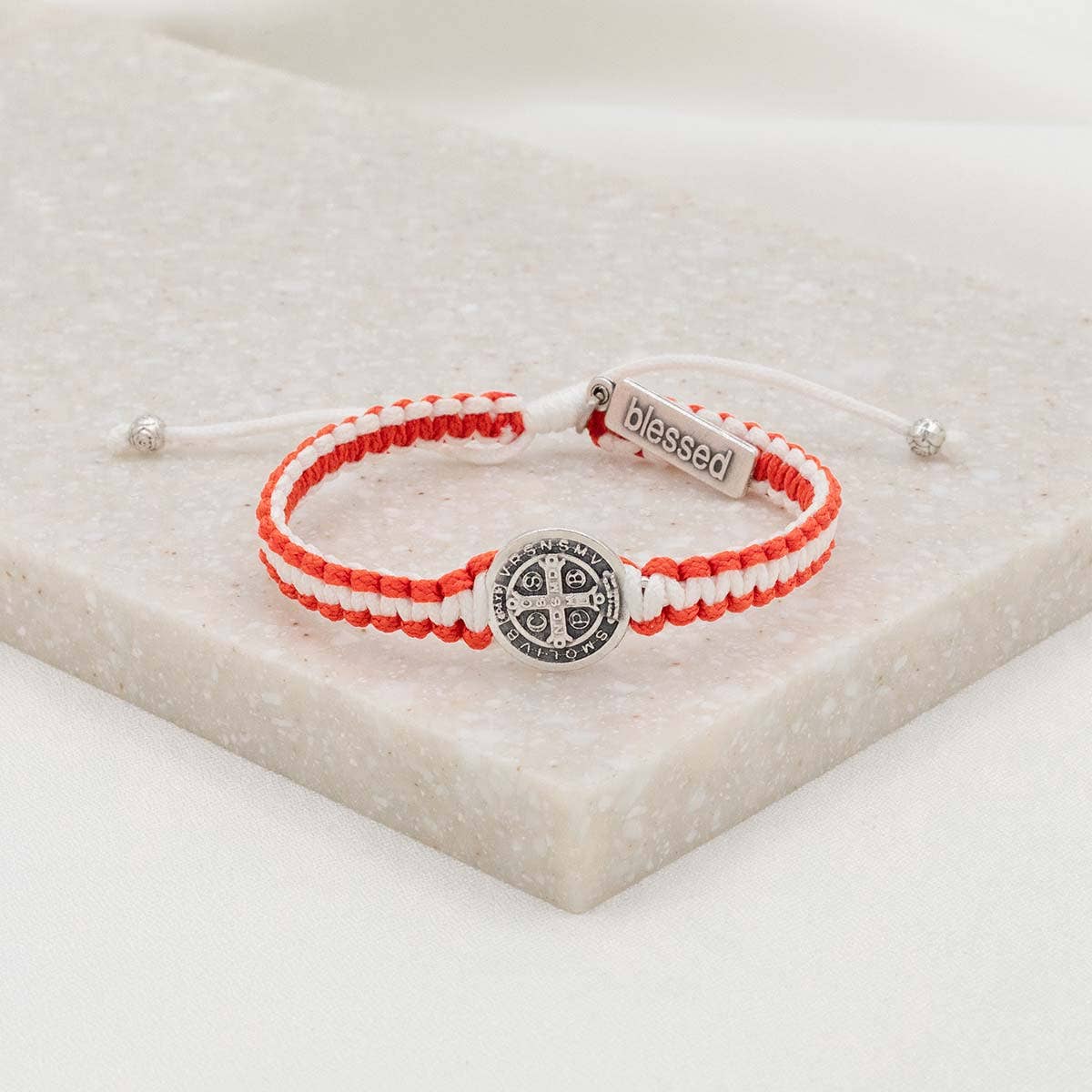 School Spirit Blessing Bracelets: Navy/Red/Silver