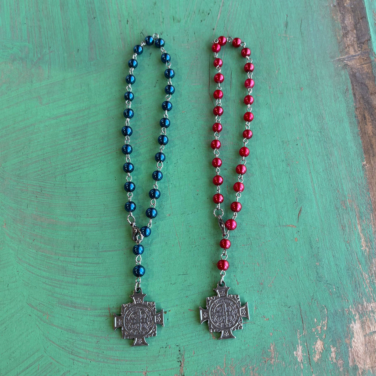 St Benedict Car, Purse or Door Blessing: Red or Blue