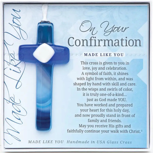 Confirmation Gift Cross For Boy: USA Handmade Glass