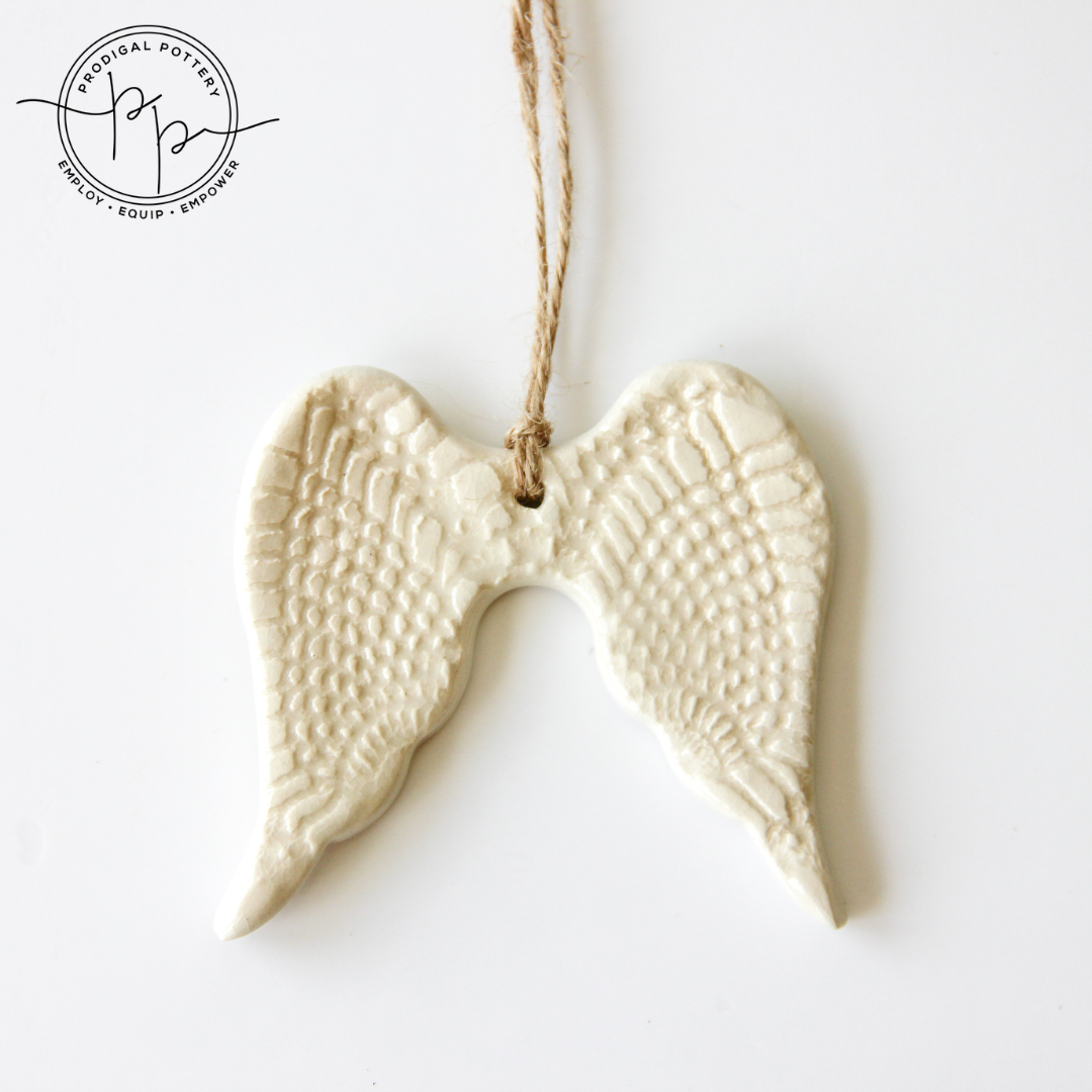 Prodigal Pottery Angel Wing Ornament