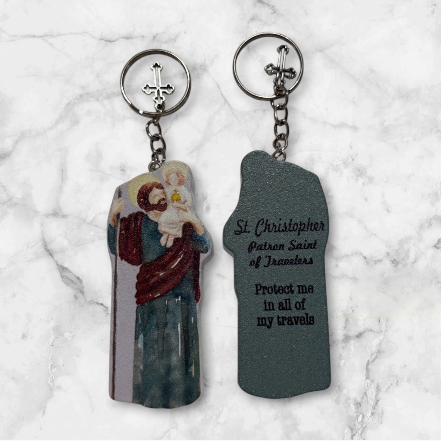St Keychains (St. Micheal, St. Anthony, St. Joseph, Mary. St. John and St, Christopher)
