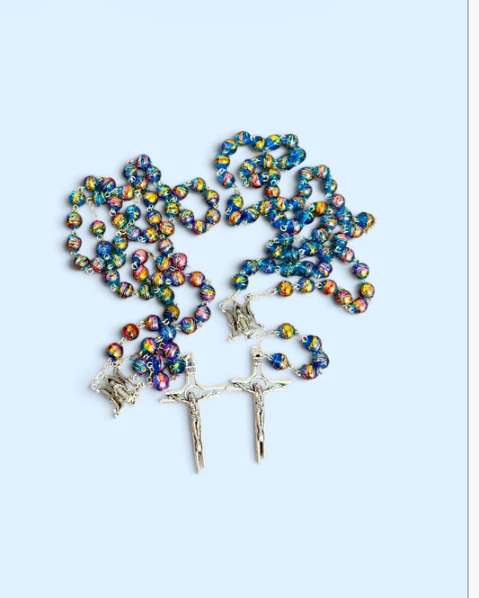 Fatima Inspired Multi-Colored Glass Rosary