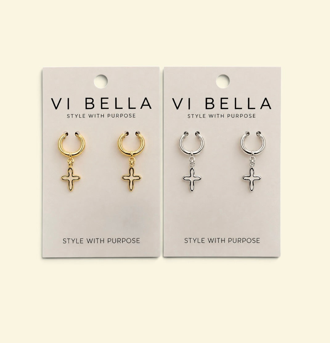 Mary Earrings: Yellow Gold or Silver