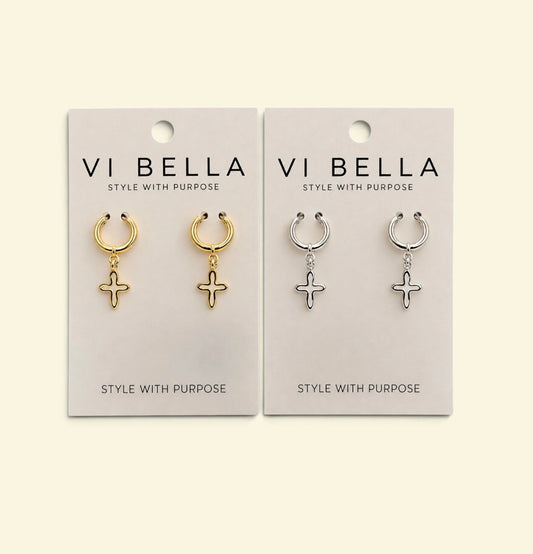 Mary Earrings: Yellow Gold or Silver