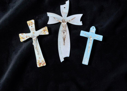 Italian Murano Glass Crucifixes