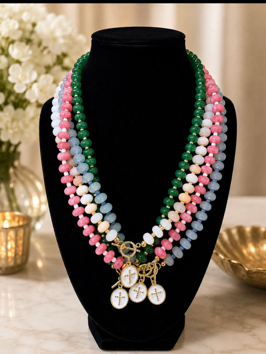 The Cornerstone Necklace: Blush, Emerald, Rose, Teal