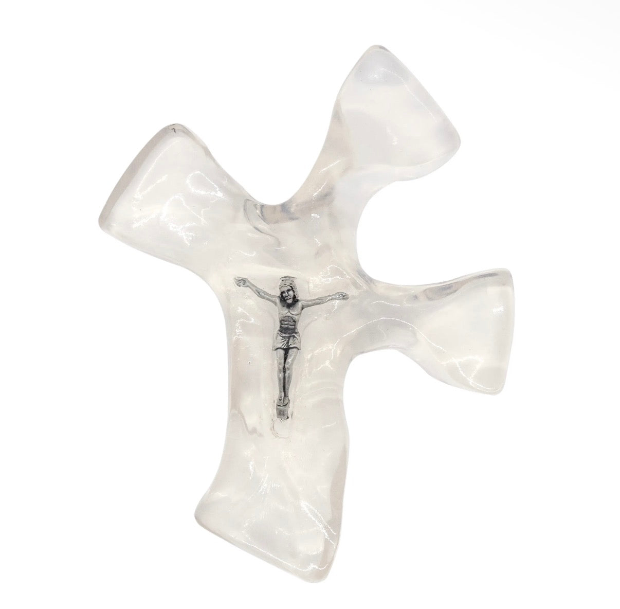 Clinging Cross (White Agate, Rose Quartz, Dark Tortoise/Copper, Vervain, Living Water Clear w/ Embedded Crucifix)