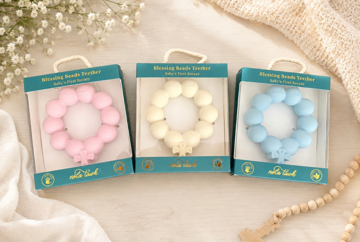 Blessing Beads Teether (Pink, White, Blue)