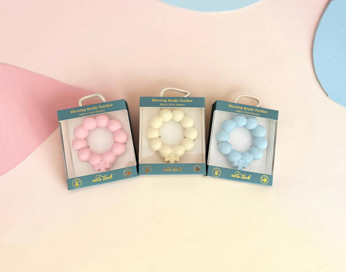 Blessing Beads Teether (Pink, White, Blue)