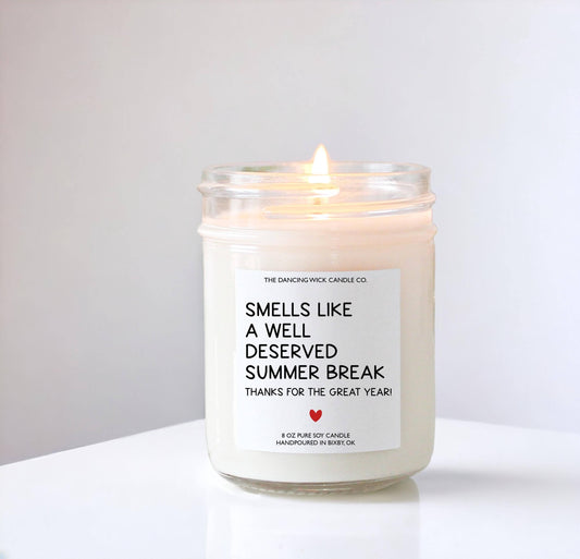 Funny Teacher Gift Candle / Smells Like Summer Break : Mini 4 oz candle / Aruba Coconut