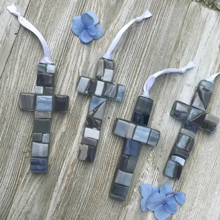Graduation Gift: USA Handmade Mosaic Glass Cross