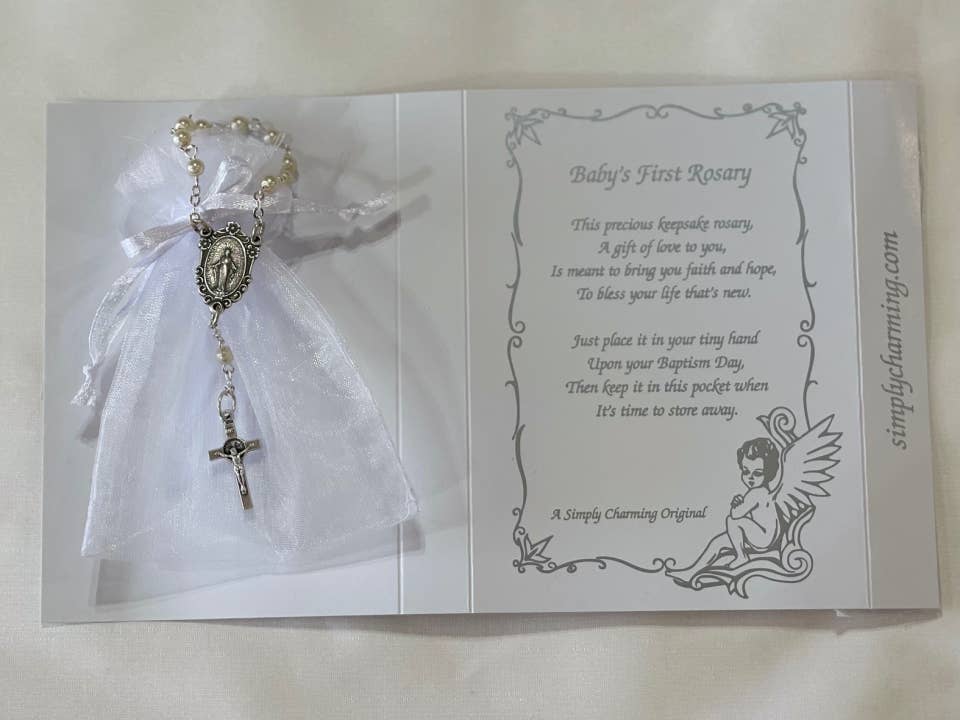 Keepsake Baby'S First Rosary Gift Boxed: White