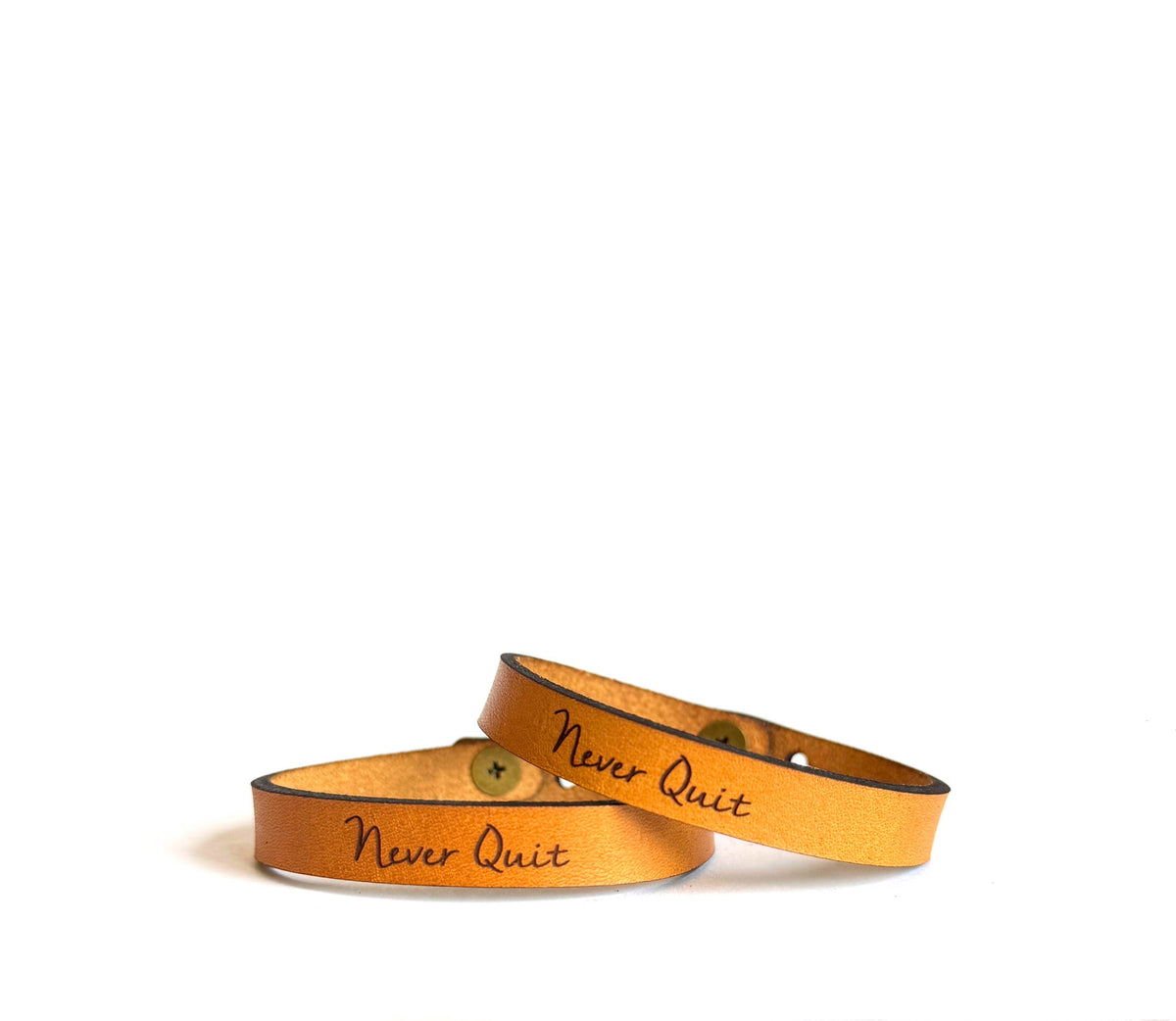 "Never Quit" Real Leather Bracelet