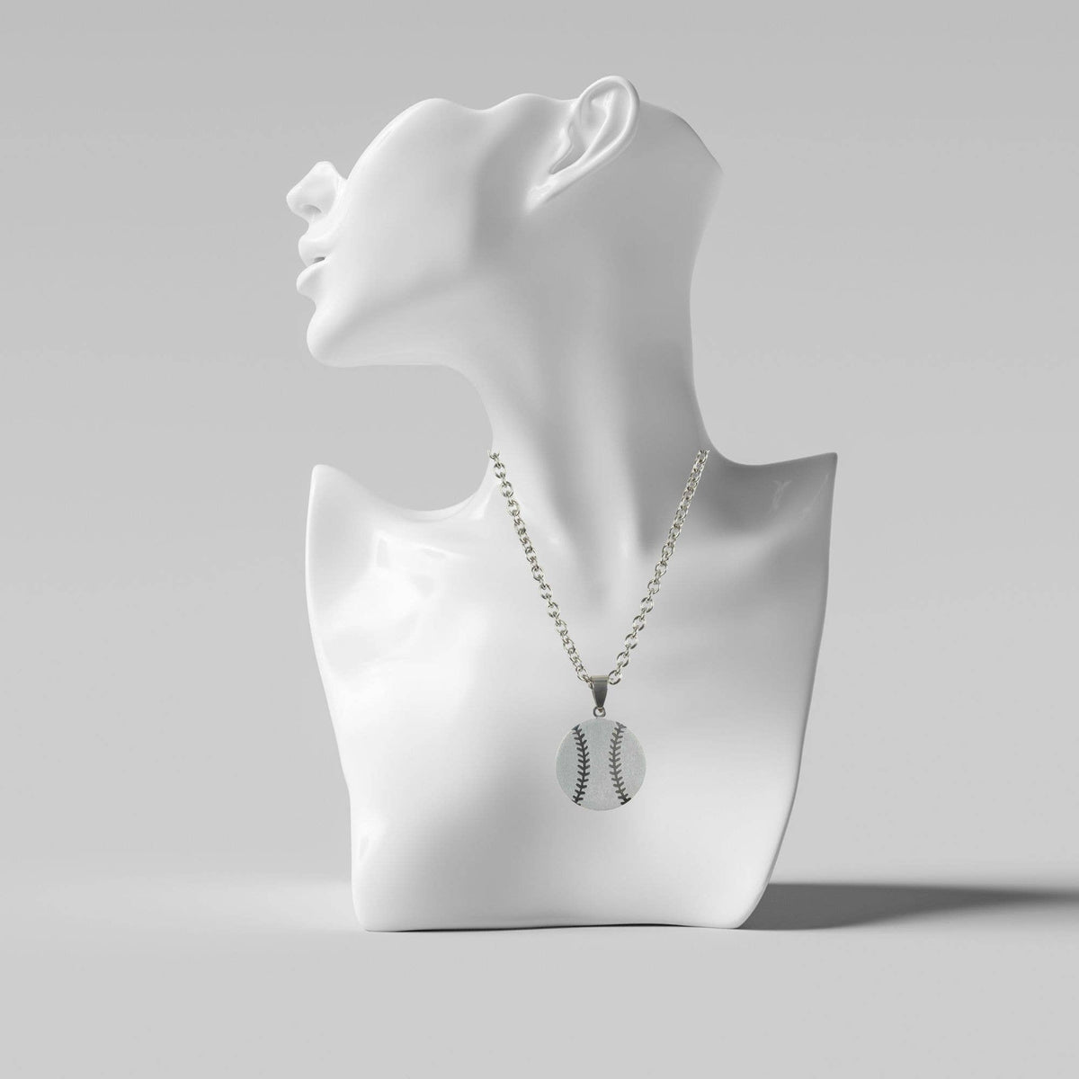NECKLACE BASEBALL PRAY HARD HIM SSTL 24"