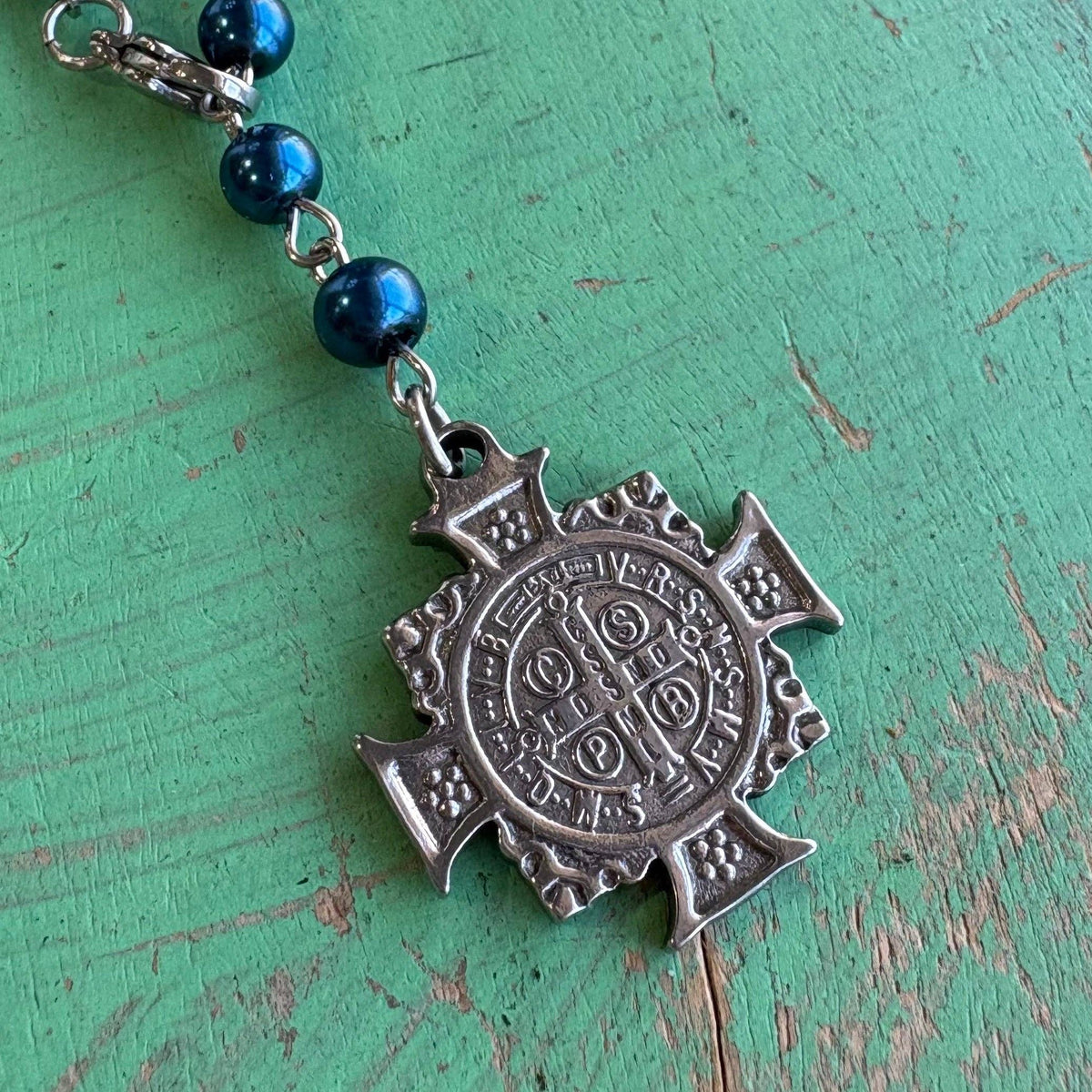 St Benedict Car, Purse or Door Blessing: Red or Blue