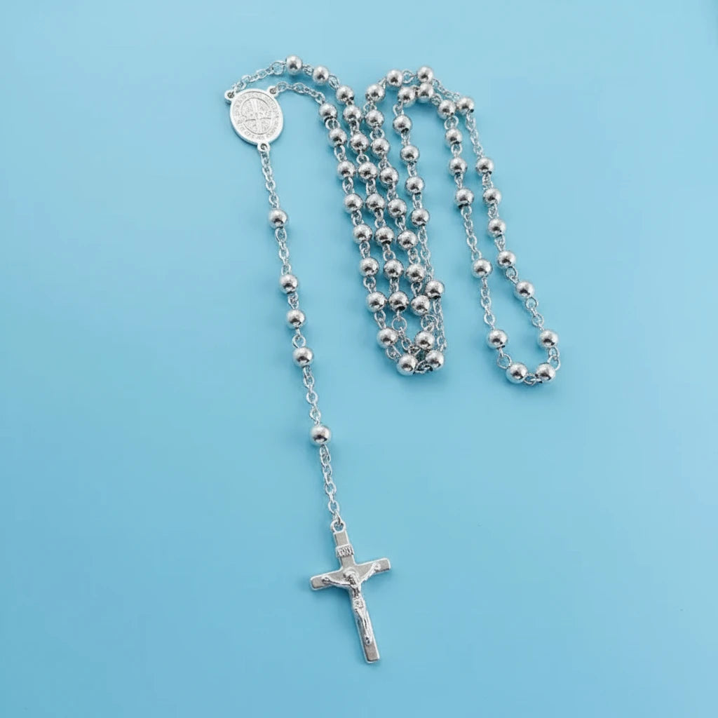 Stainless Steel St Benedict Rosary