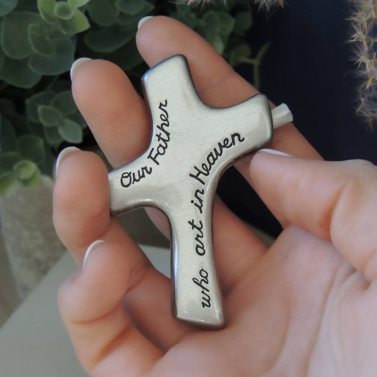 Palm Cross (Believe, Serenity, Our Father, God Is Never, Faith Moves Mountains)