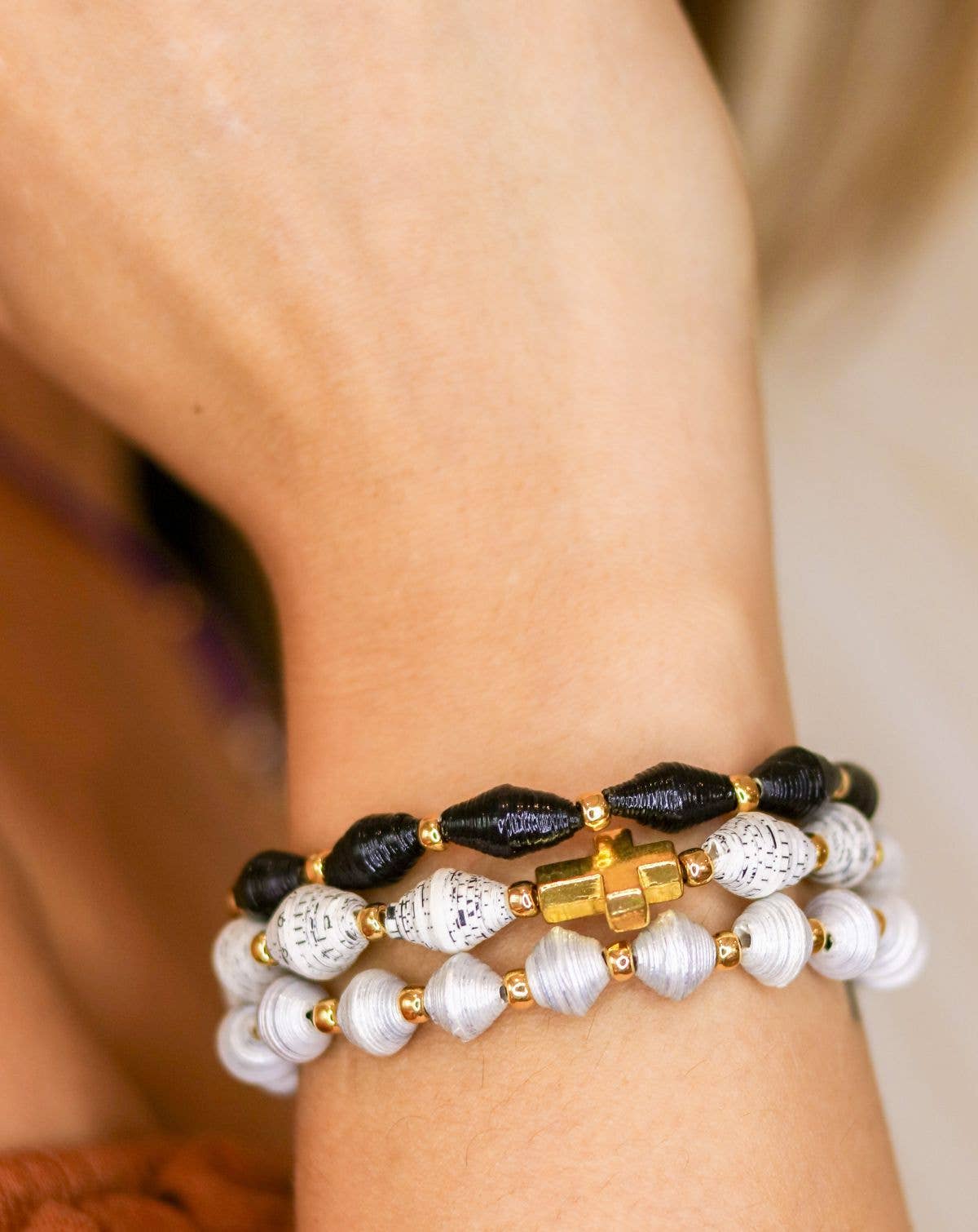 Ruth Hymnal Paper Bracelet: Gold