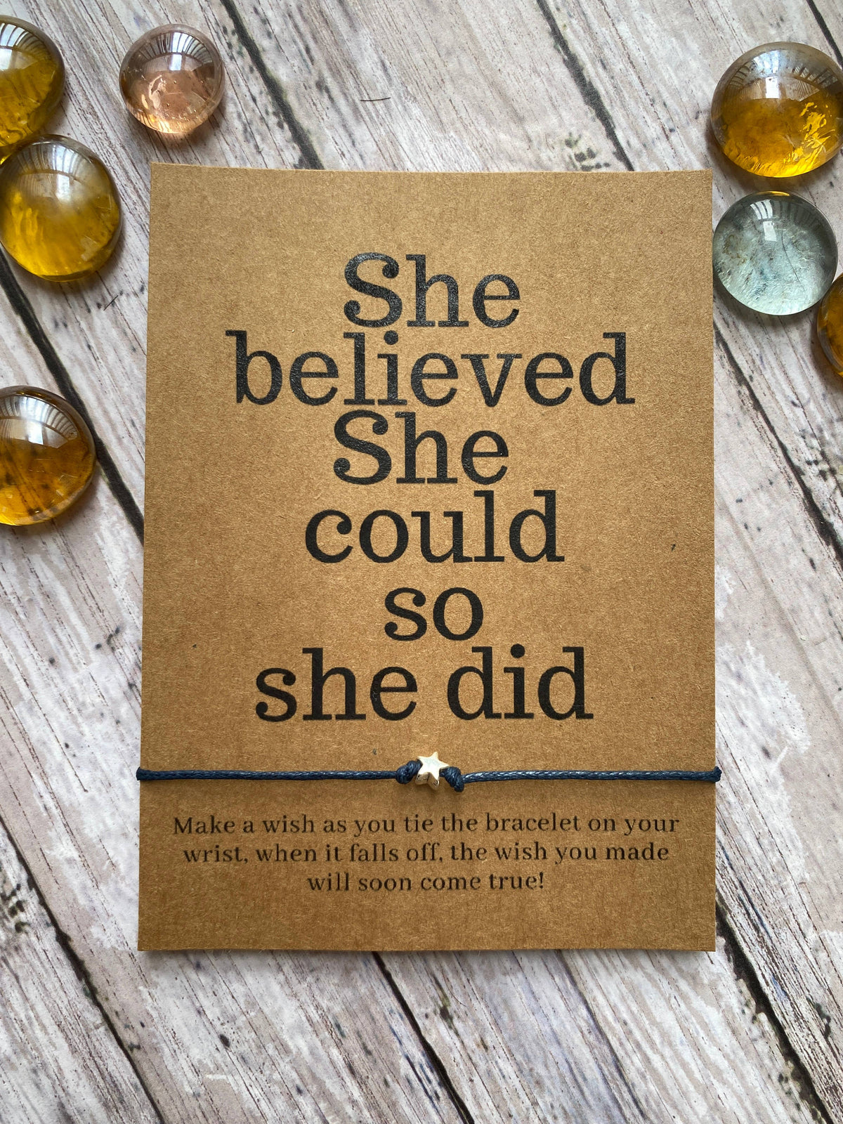 She Believed Wish Bracelet: Blue