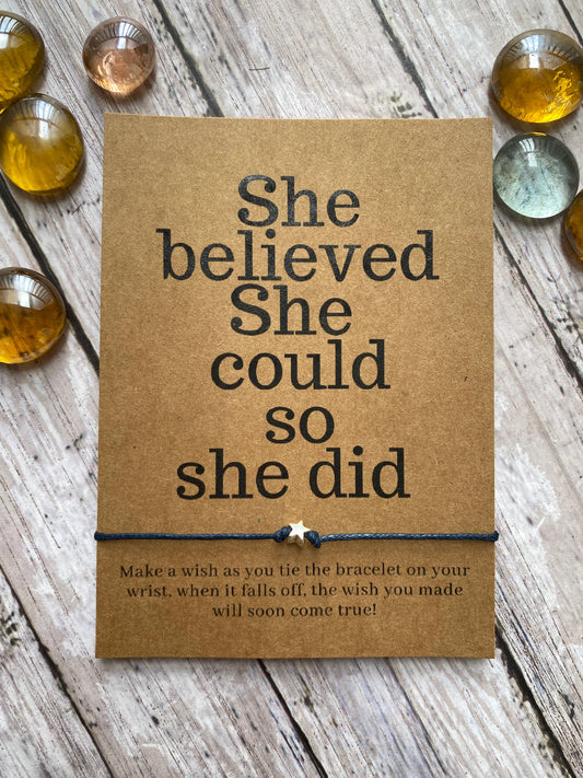 She Believed Wish Bracelet: Blue