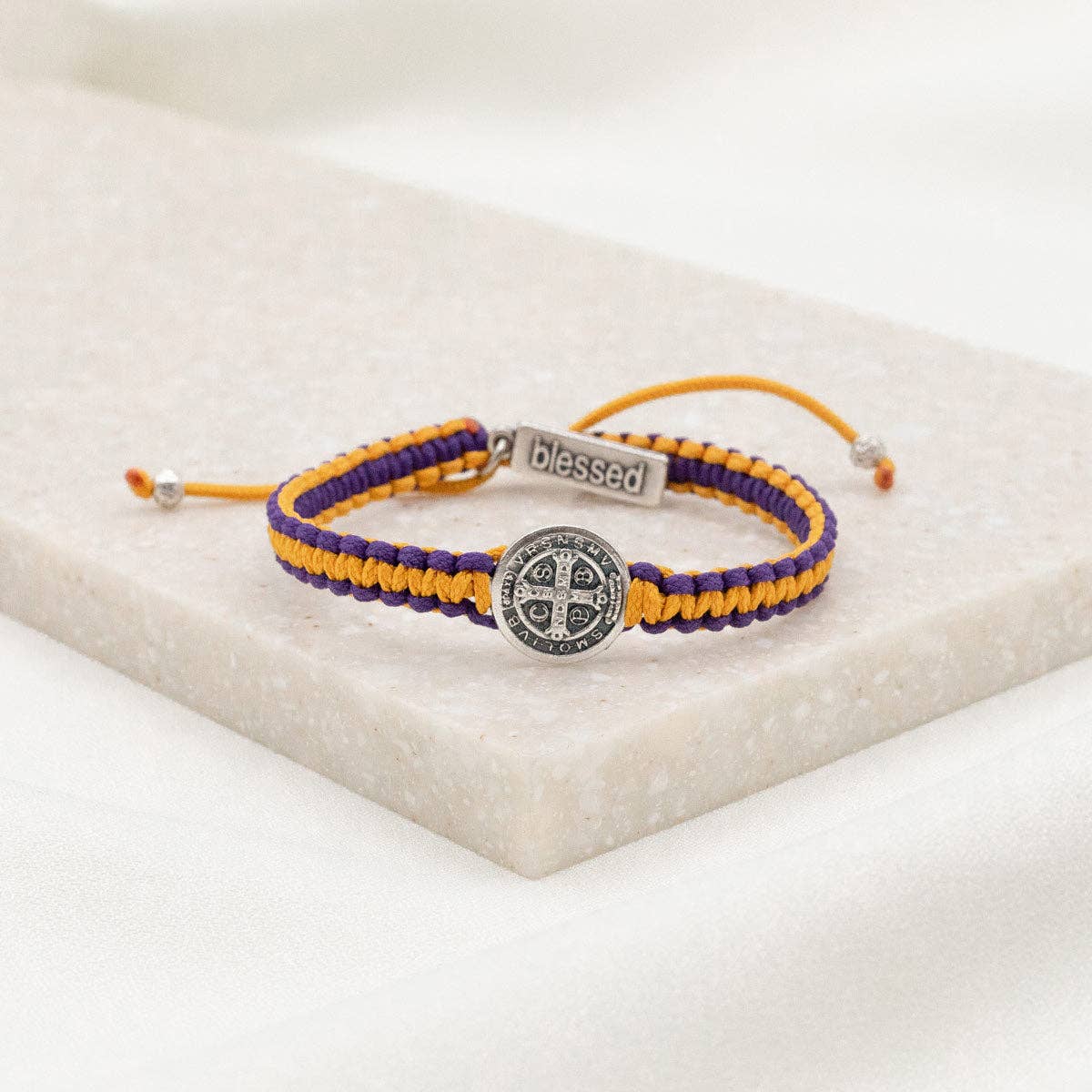 School Spirit Blessing Bracelets: Green/White/Silver