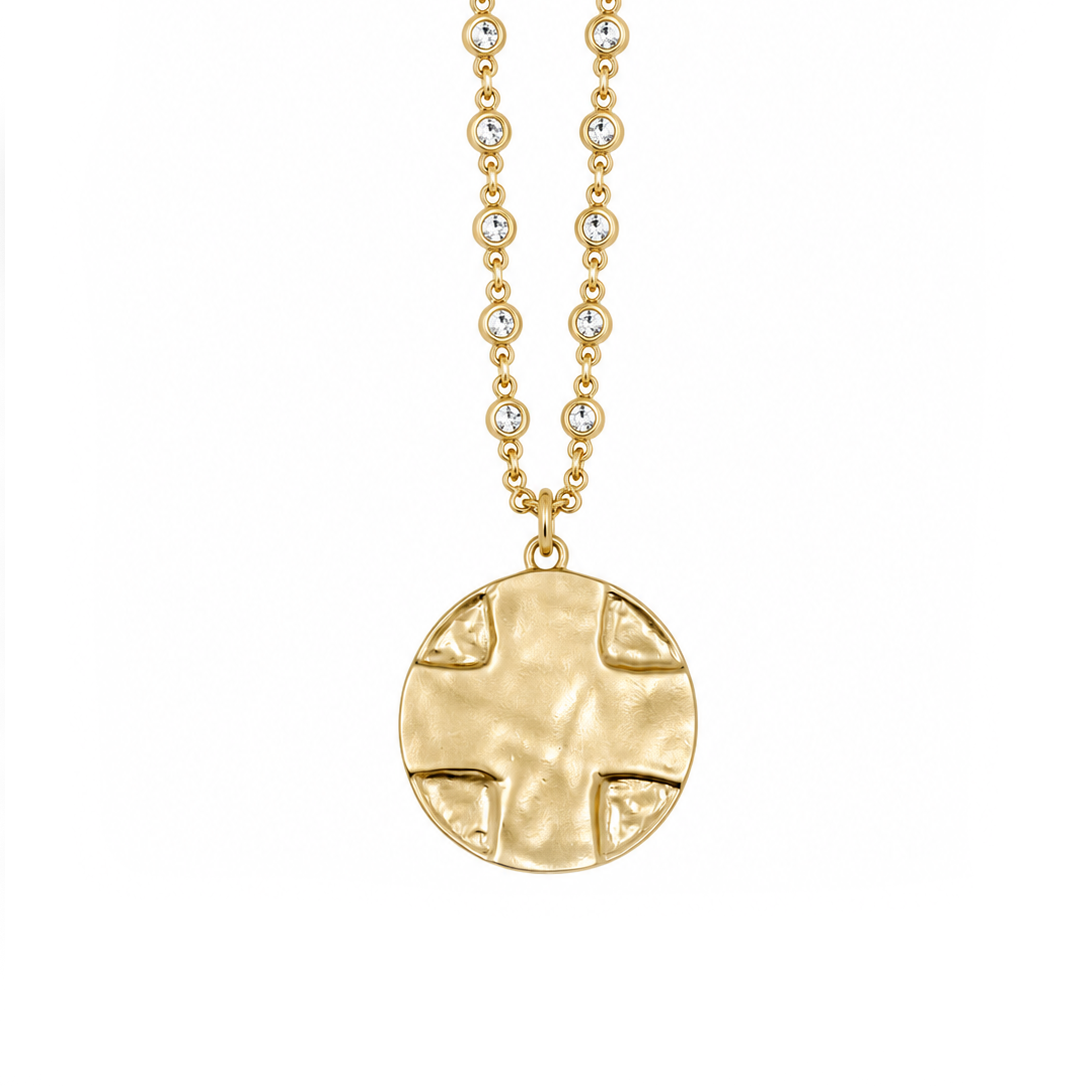 18" Gold Bezel Chain with Gold Lord's Prayer