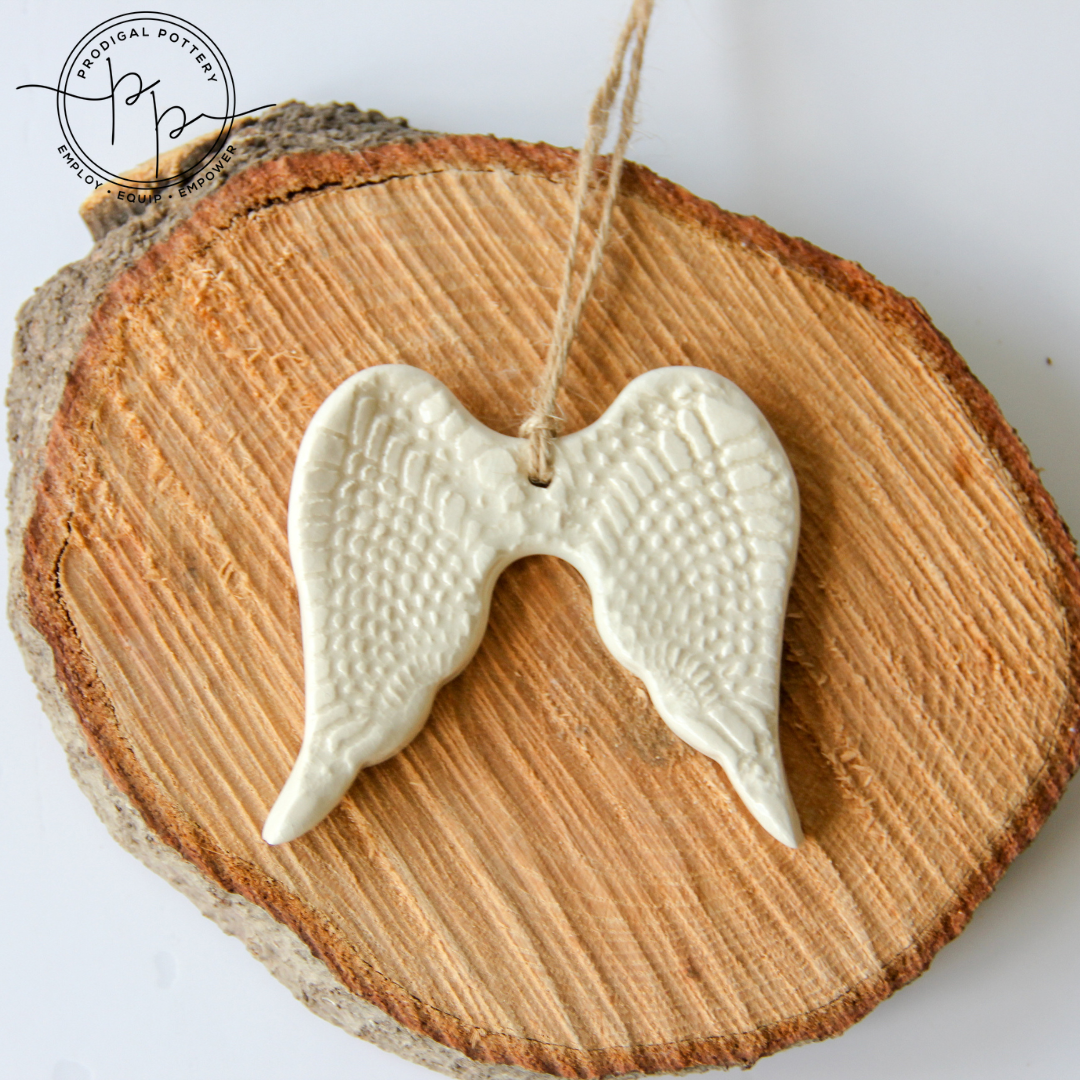 Prodigal Pottery Angel Wing Ornament