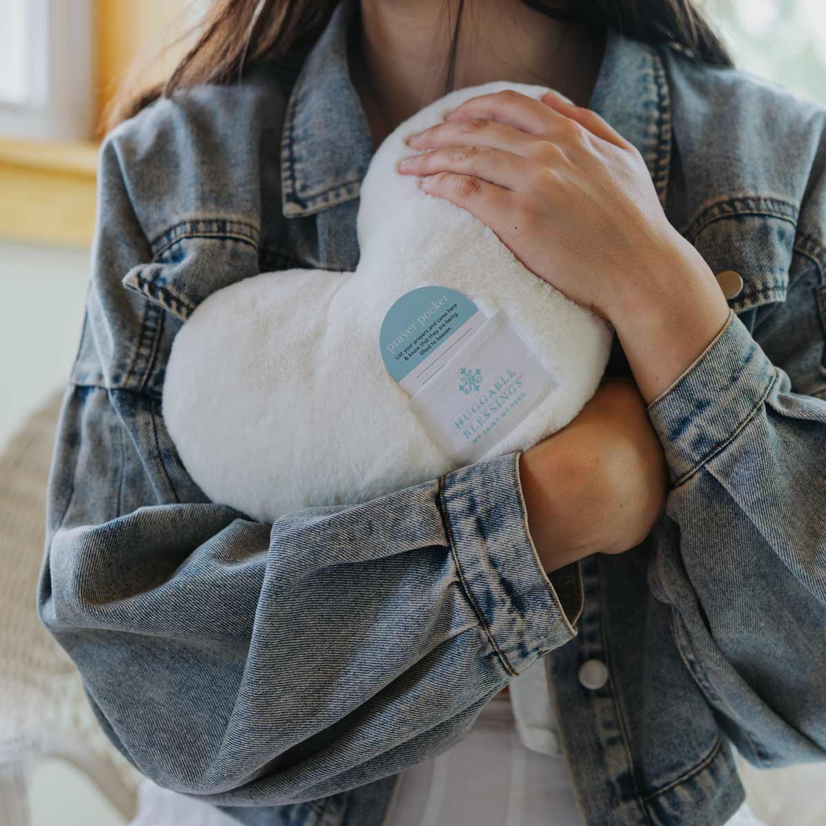 Huggable Weighted Prayer Pillow: Gray Cross