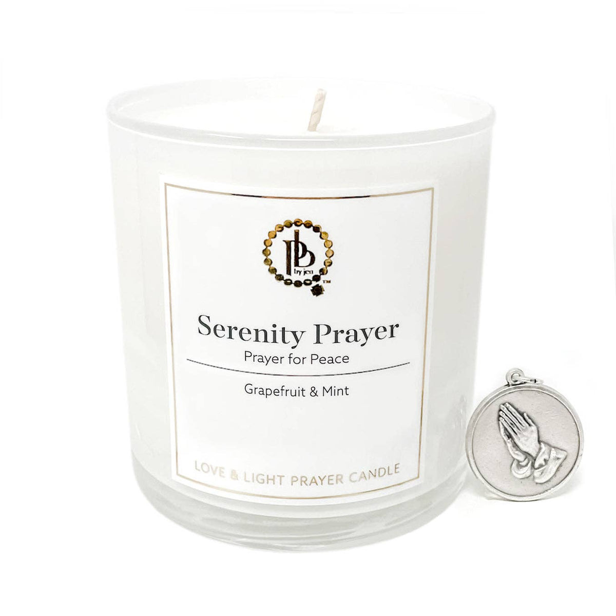 Love & Light Prayer Candle - Serenity Prayer: Grapefruit & Mint