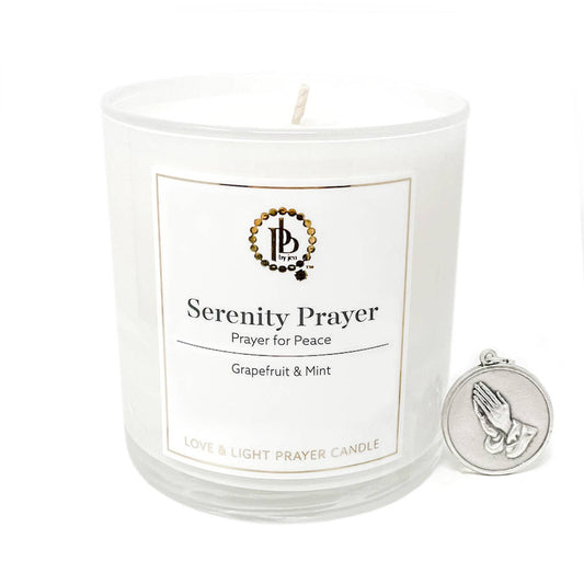 Love & Light Prayer Candle - Serenity Prayer: Grapefruit & Mint