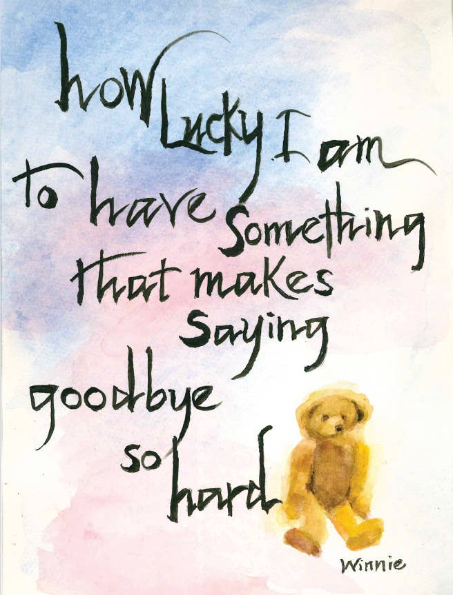 Goodbye Artwork Notecard by Sister Mary Lee Hillenbrand: Individual