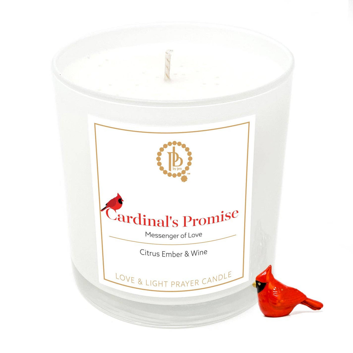 Love & Light Cardinal's Promise Prayer Candle: Citrus Ember & Wine