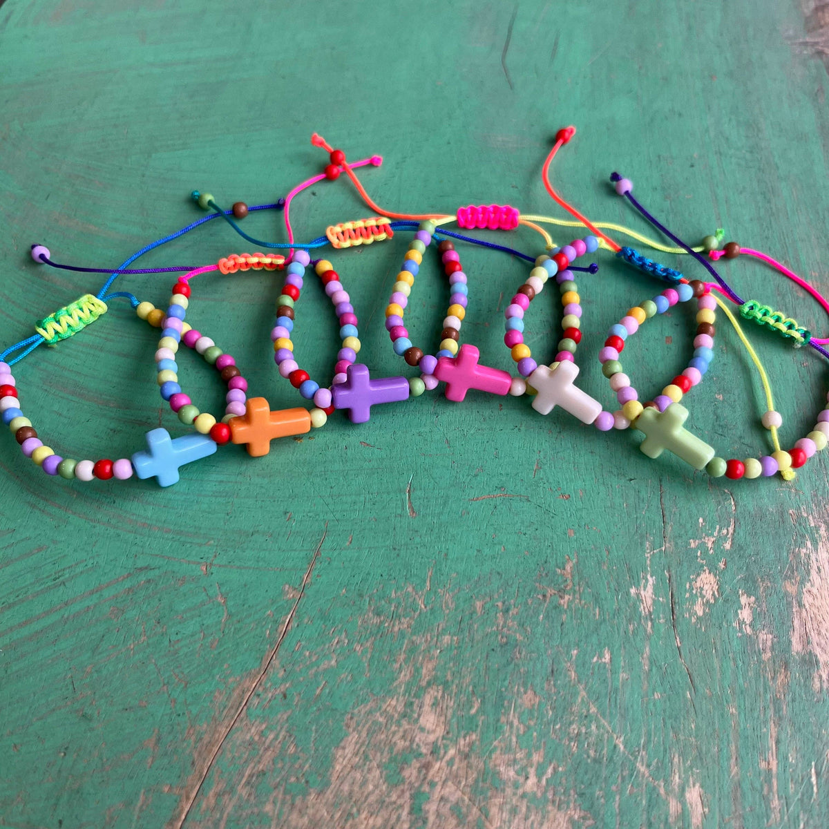 Girl's Colorful Side Cross Bracelets